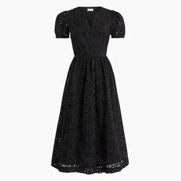 J. Crew Dresses & Skirts - J.Crew Eyelet Puff Sleeve Midi Dress